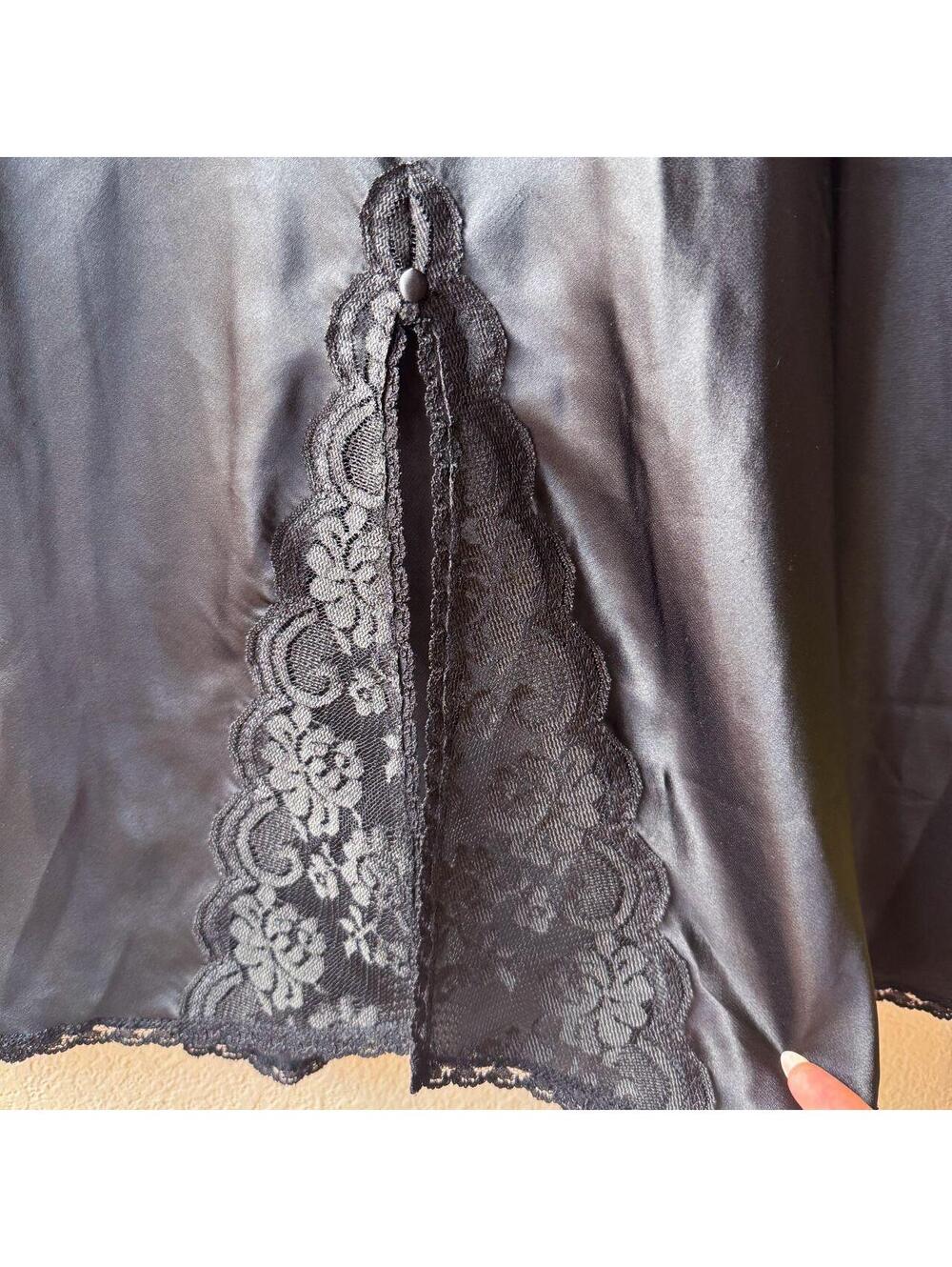 Vintage Y2K Whimsygoth Grunge Goth Midi Lace Slip Skirt - Picture 6 of 6